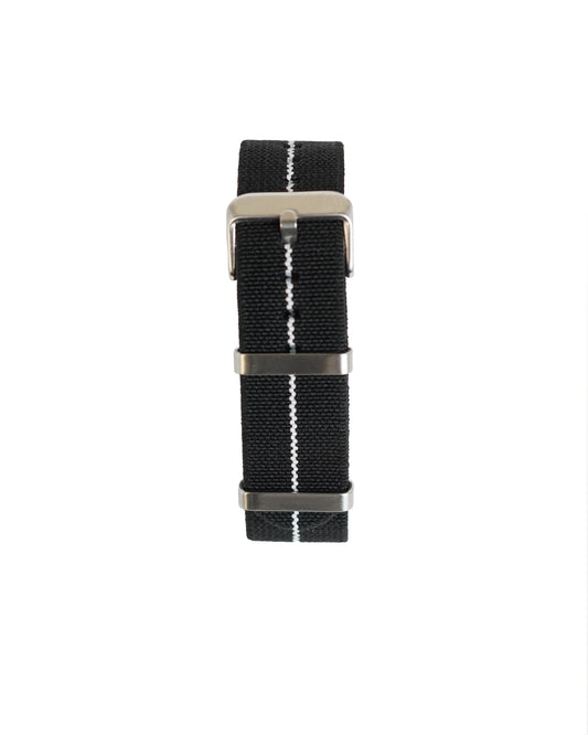 Nato Nylon Black & White Elastic Strap